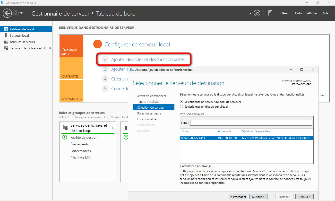 Serveur de destination