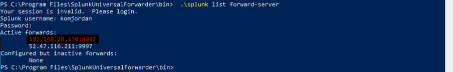 Configuration du forwarder sur Windows