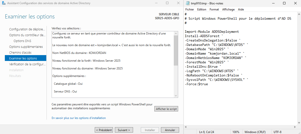 Script PowerShell ADDS