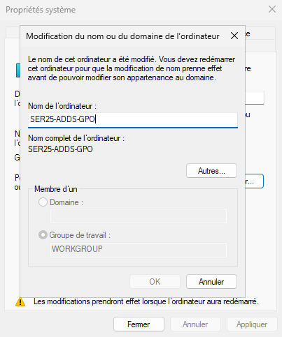 Renomer le serveur